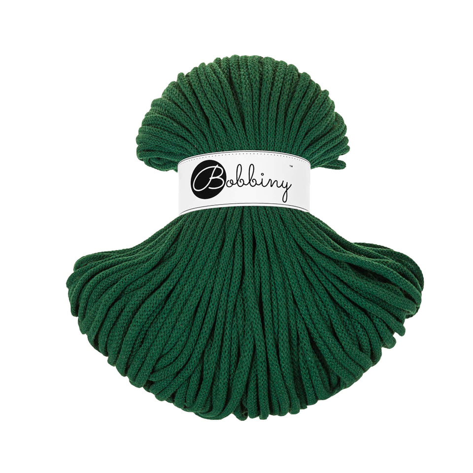 Bobbiny Premium Braided Cord 5mm Pine Color - Ideal for knitting and crochet projects 