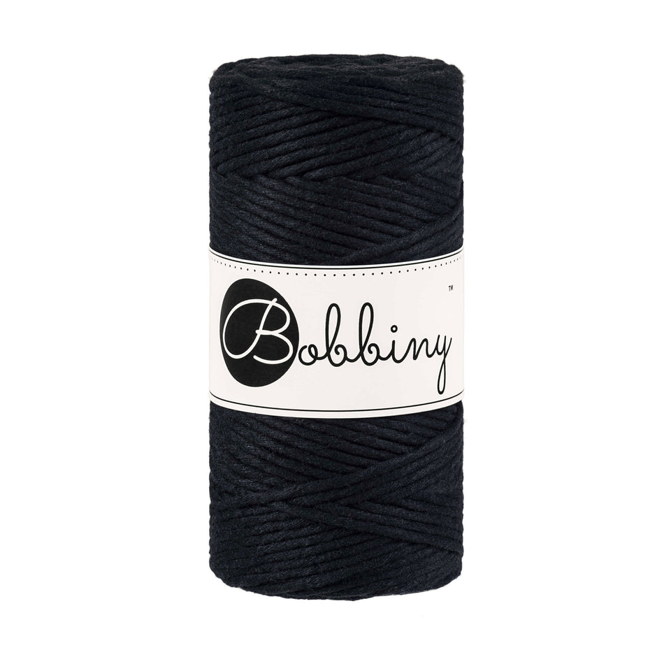 Bobbiny Macrame Rope 3mm - High quality macrame cord - Black