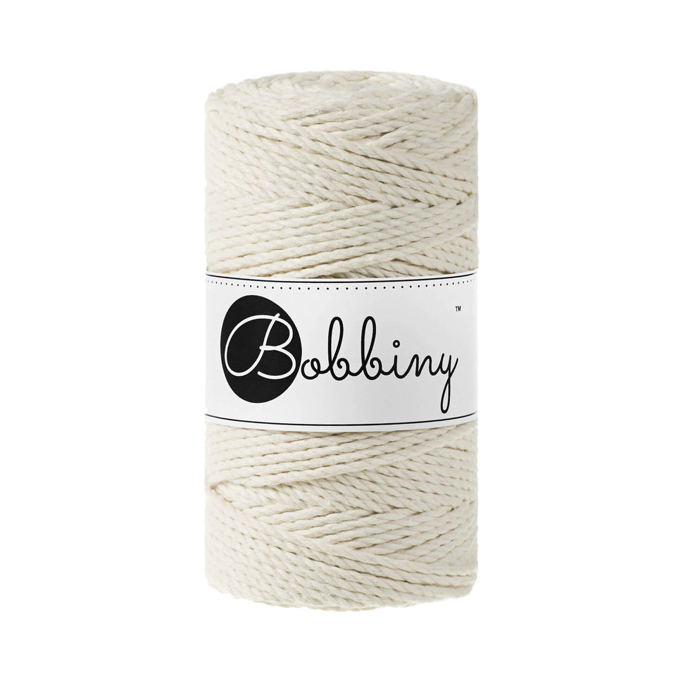 Bobbiny Macrame Rope 3mm - High quality macrame cord - Natural