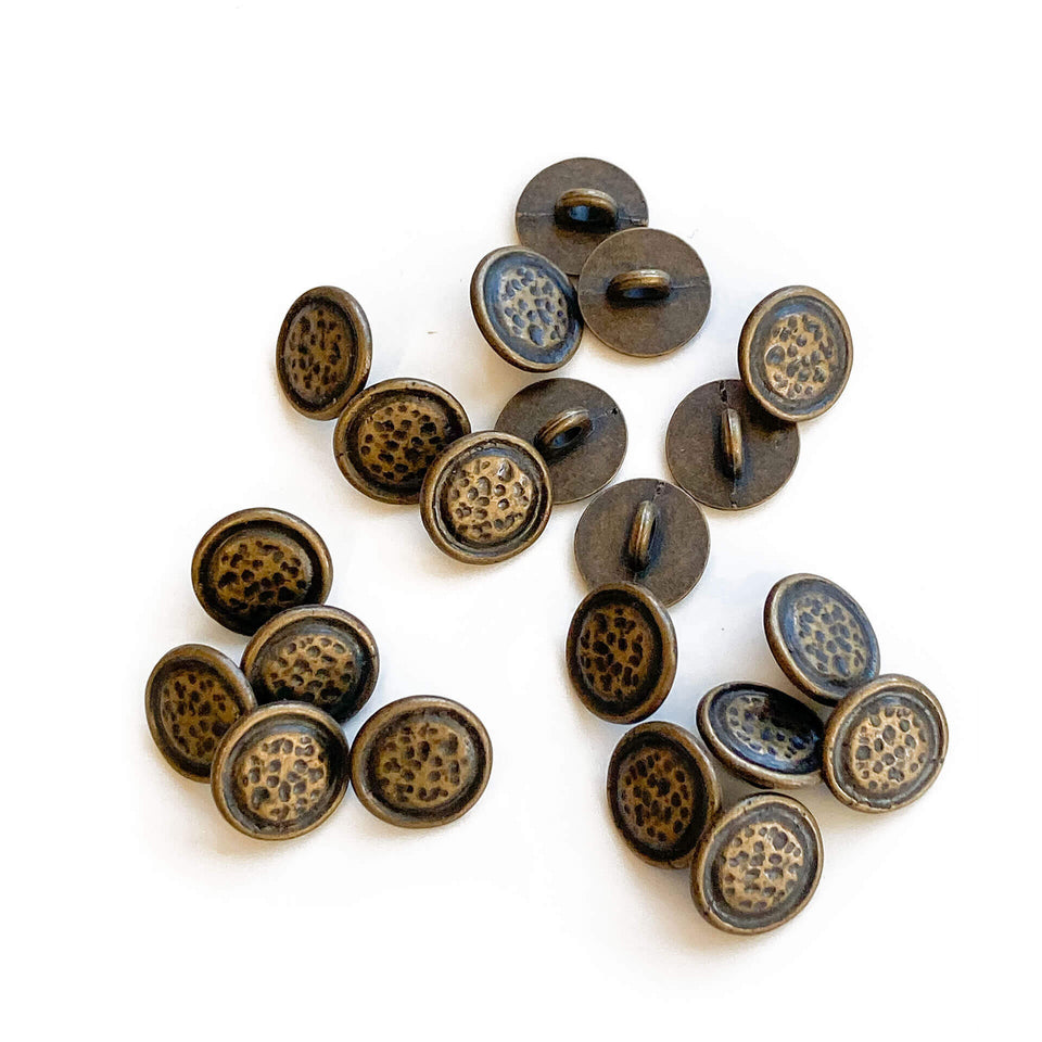 Textile Garder Metal Buttons Bronze Color 12 mm
