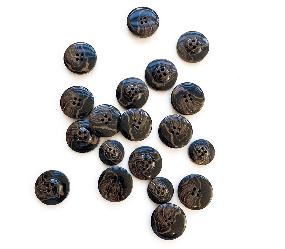 Coffee Ground Recycled Buttons - Textile Garden
