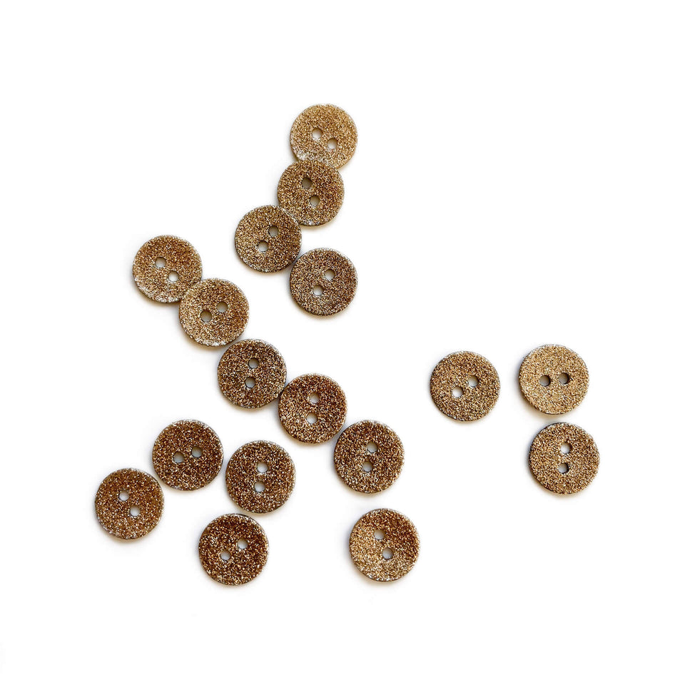 Glitter Gold Shell Buttons Textile Garden