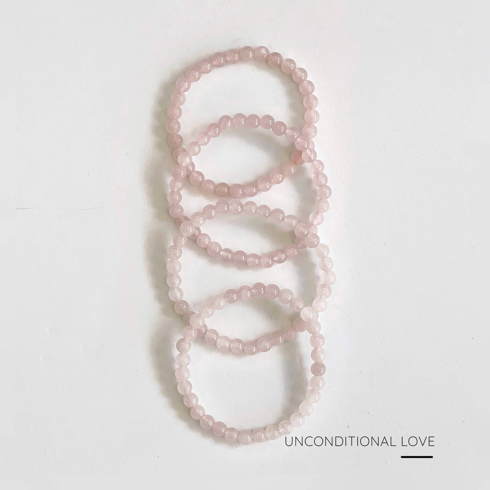 Rose quartz 6mm bead bracelet