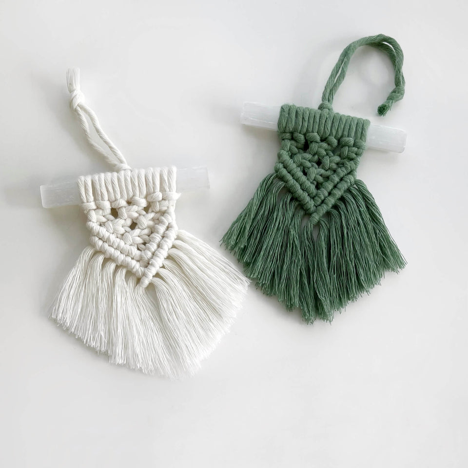 DIY Mini Macrame Wall Hanging with Selenite Kit for Beginners