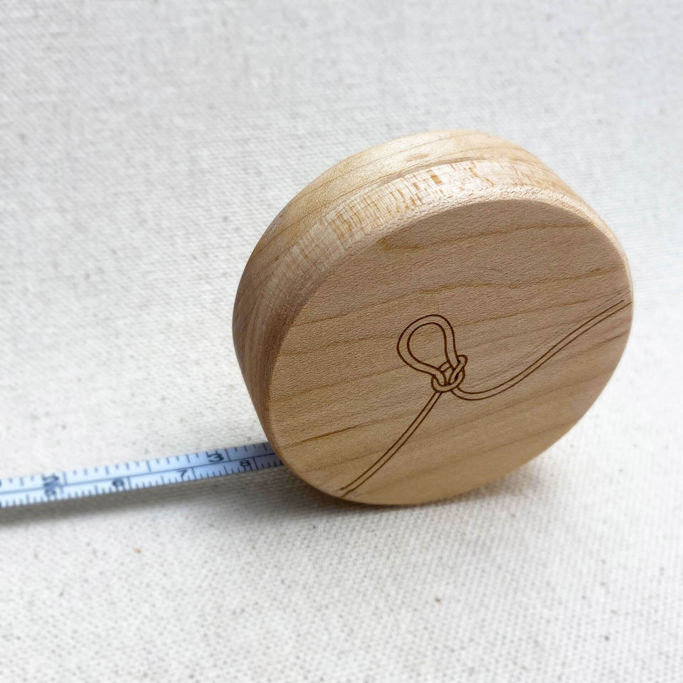 Maple Wooden Measure Tape with engraved slip knit