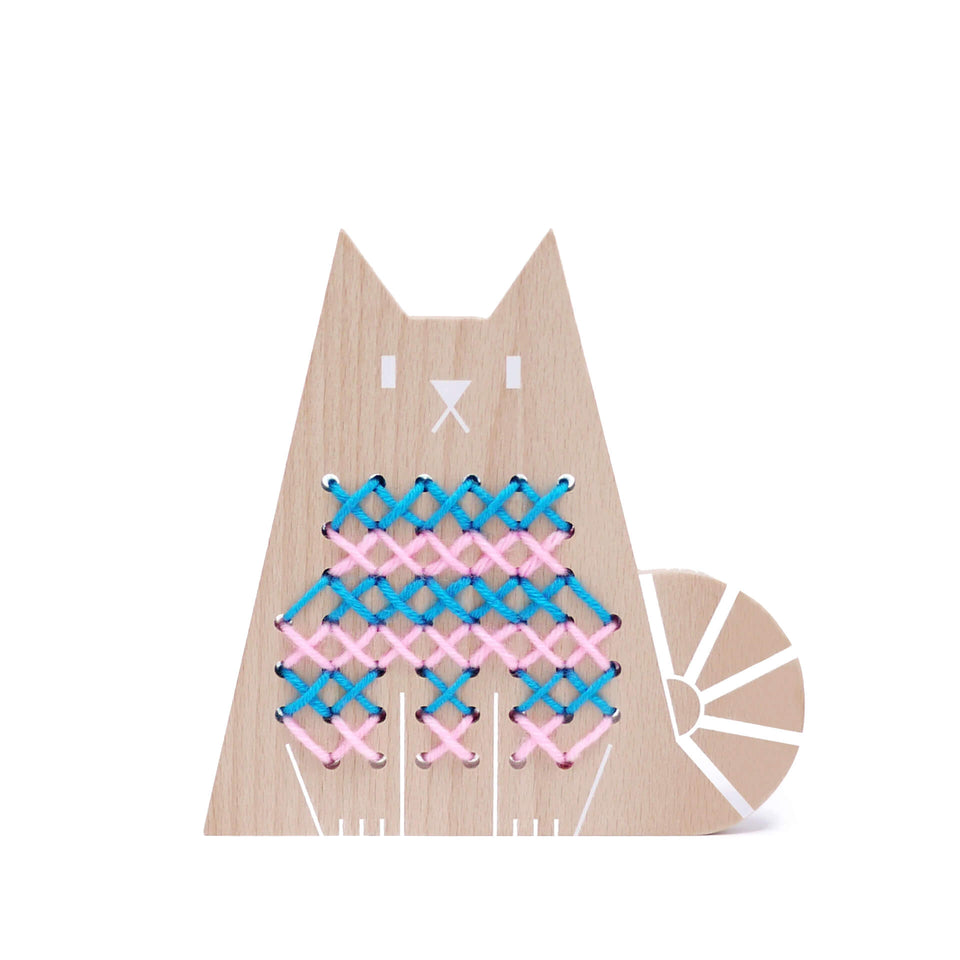 Cross Stitch Friends Cat Make me a Sweater Fun craft activity for kids