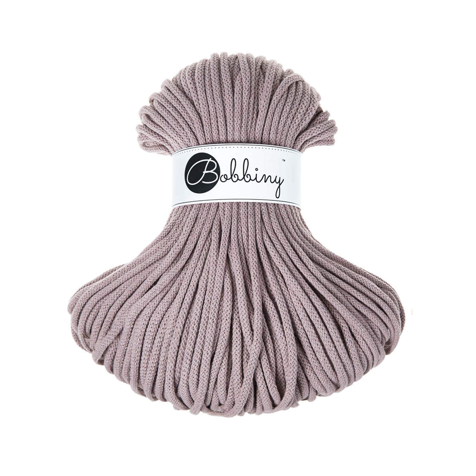 Bobbiny Premium Braided Cord 5mm Pearl Color - Ideal for knitting and crochet projects