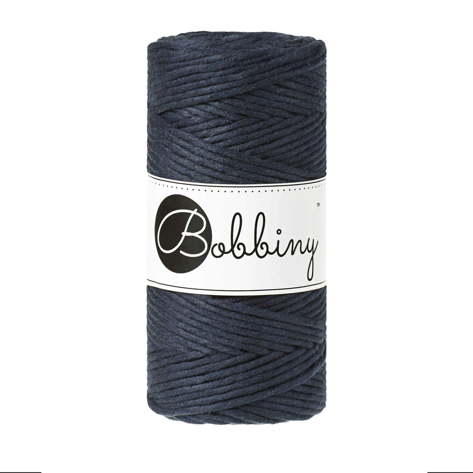 Bobbiny Macrame Rope 3mm - High quality macrame cord - Black
