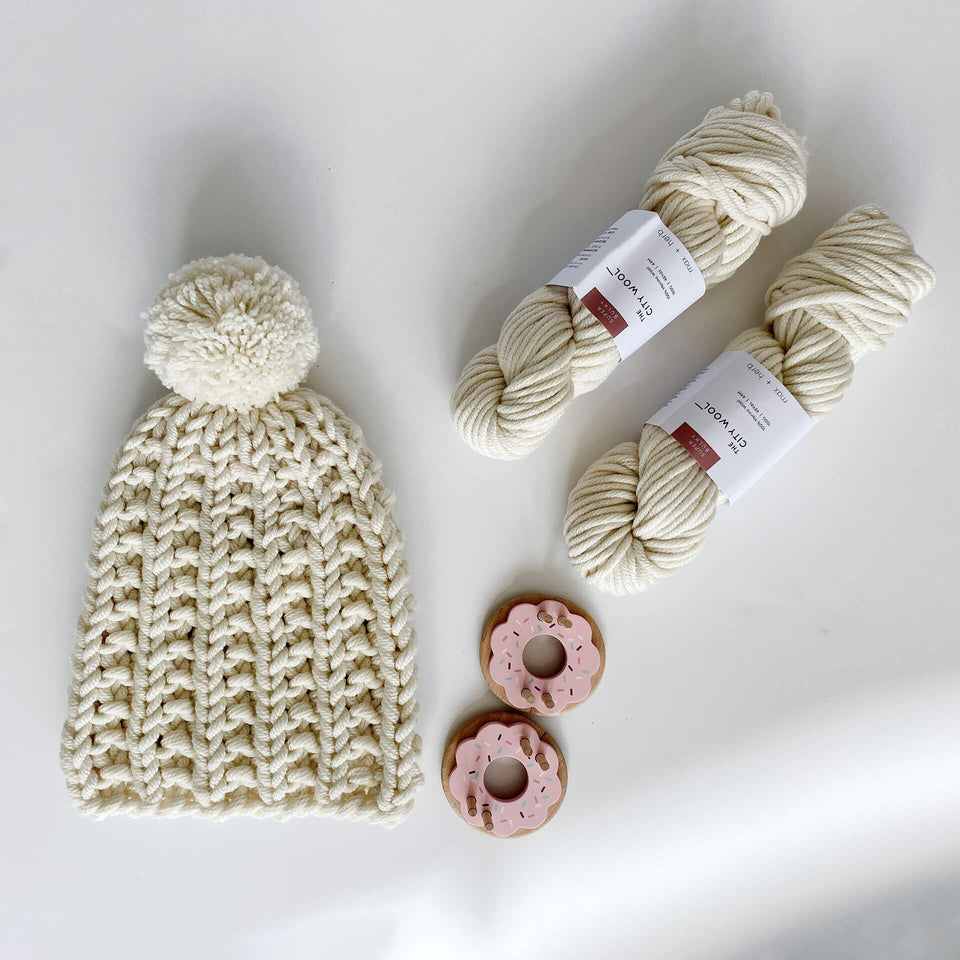 Angelina Chunky Beanie Knitting Kit Pattern