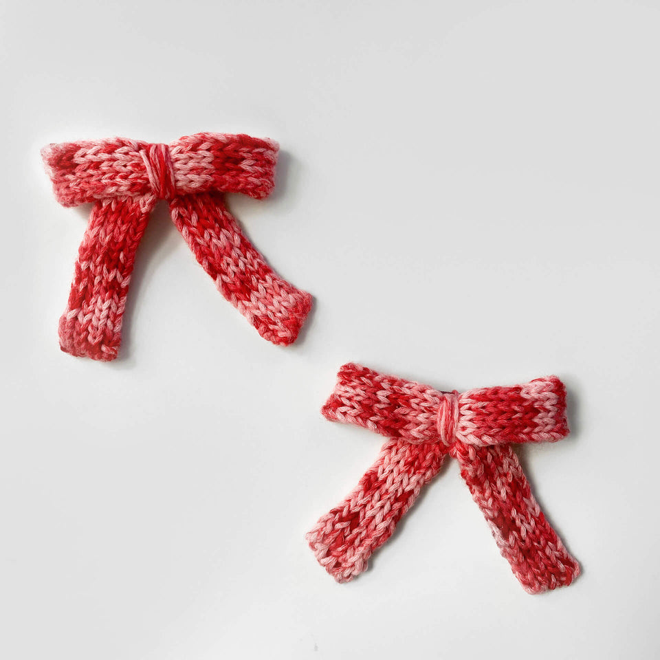 Knit Hair Bow Clip