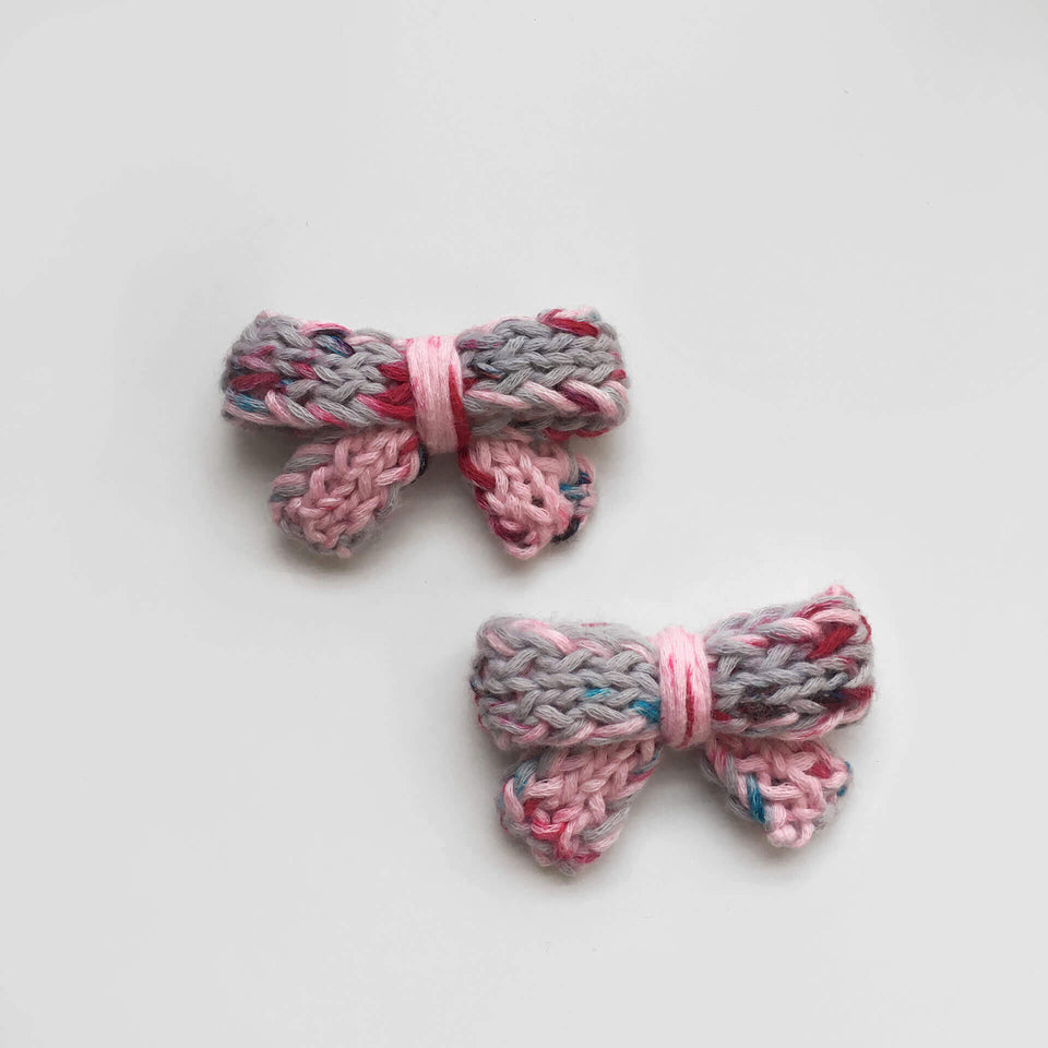 Knit Hair Bow Clip