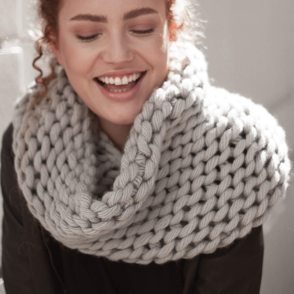Easy Cowl Straight Knitting Pattern 