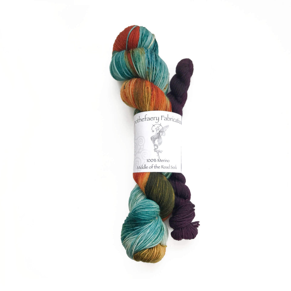 Hand Dyed Sock Knitting Set Apothefaery Hheirloom Squash