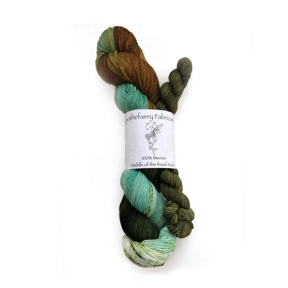 Hand Dyed Sock Knitting Set Apothefaery Spanish Moss