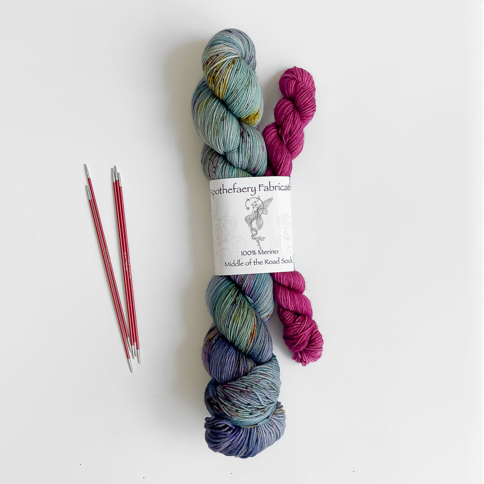 Hand Dyed Sock Set Mix with DPN Needles