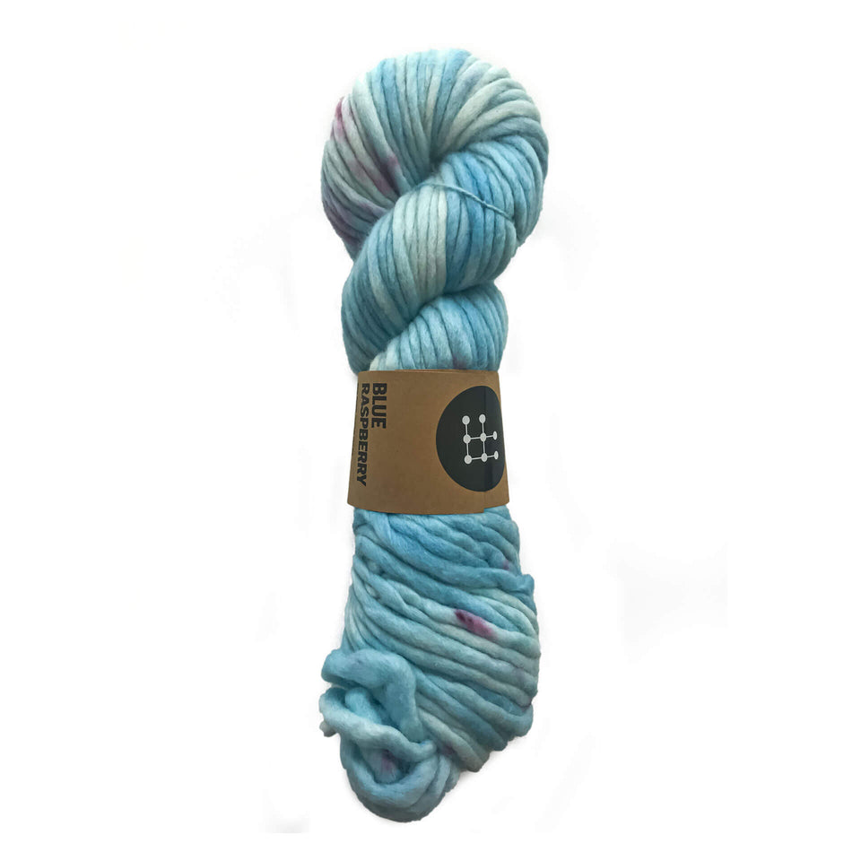 Kraeo yarn - Indie Dyed Yarn - Fuzzy Family yarn - Big Papa - Chunky yarn -  Blue Raspberry