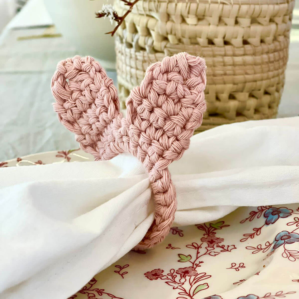 Easy Crochet Pattern - Napkin ring - easter bunny - baby teether