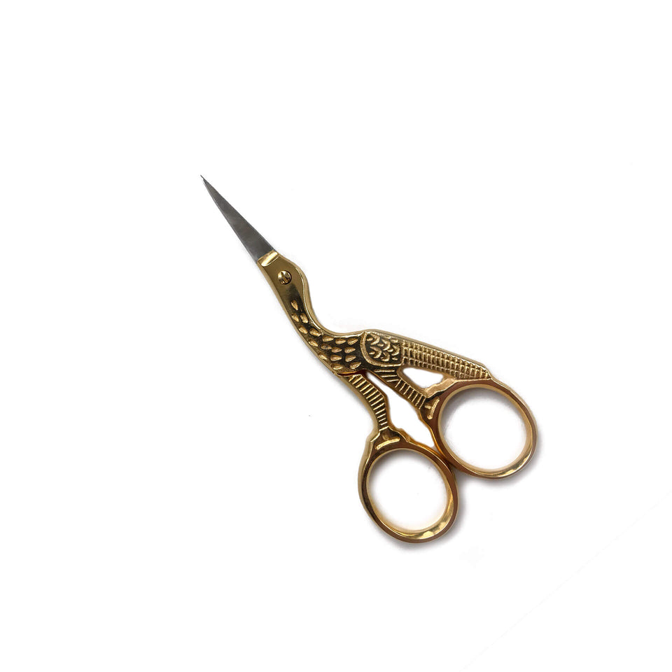Stork Embroidery Scissor 3.5" with Gold Finish